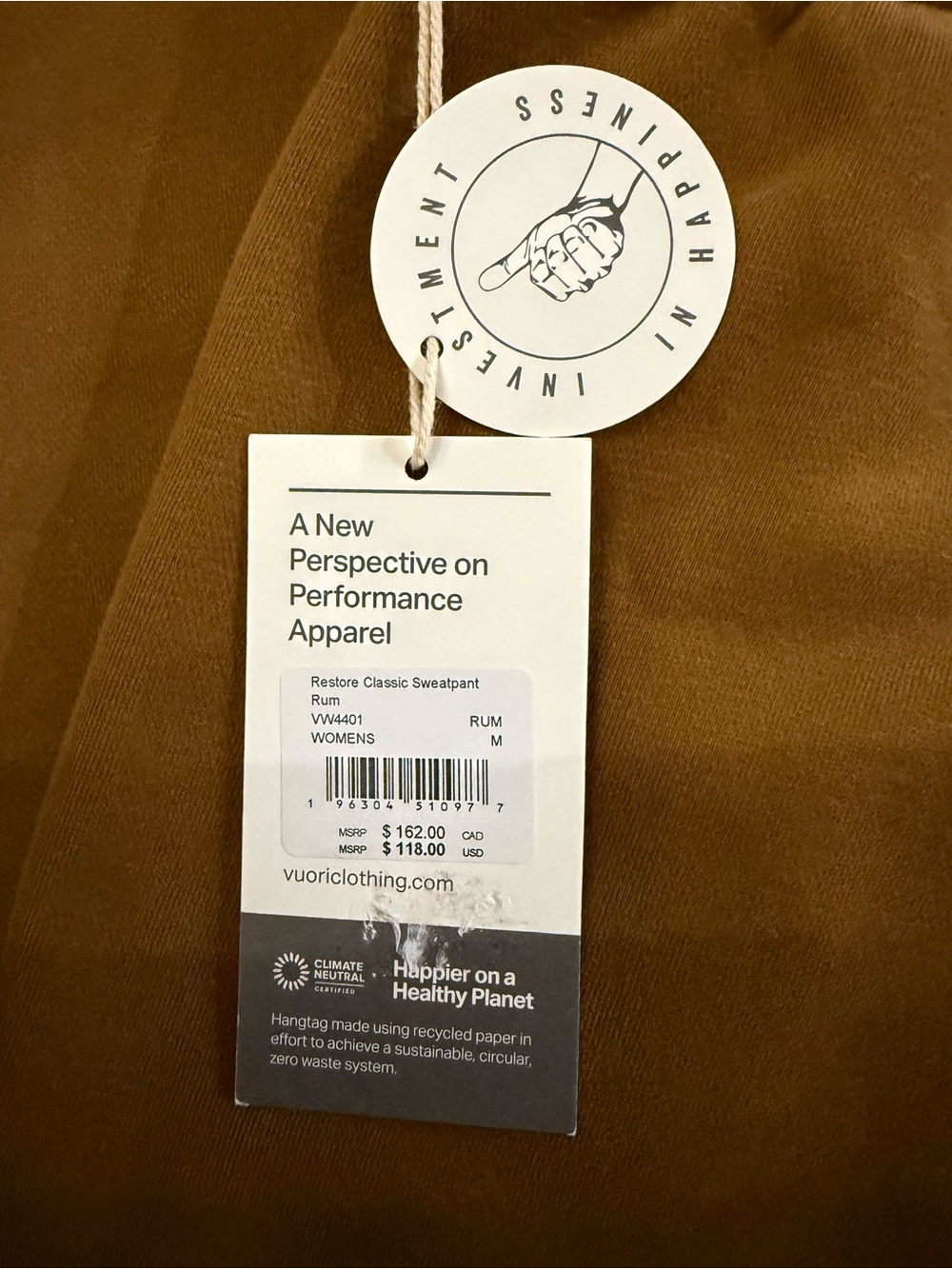 NWT VUORI Women’s Restore Classic Sweatpants in Color Rum Sz M - Picture 10 of 10